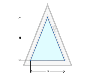 Plisseemontage Sonderform gleichschenkliches Dreieck - Glasleiste